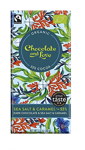 Dark Chocolate with Sea Salt & Caramel 18 x 80 gr von Chocolate and Love