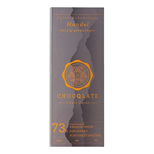 Chocqlate Virgin Cacao Schokolade, Mandel salzig geräuchert, 73%, 75g (1) von Chocqlate