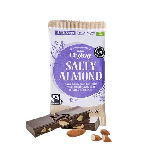 Chokay BIO Bar - SALTY ALMOND/Belgische Zartbitter Schoklade mit Mandeln und Meersalz/VEGAN, GLUTENFREI & FAIR TRADE / 1x70g Chokay BIO Bar - SALTY ALMOND/Belgische Zartbitter Schoklade mit Mandeln und Meersalz/VEGAN, GLUTENFREI & FAIR TRADE / 1x70g von Chokay