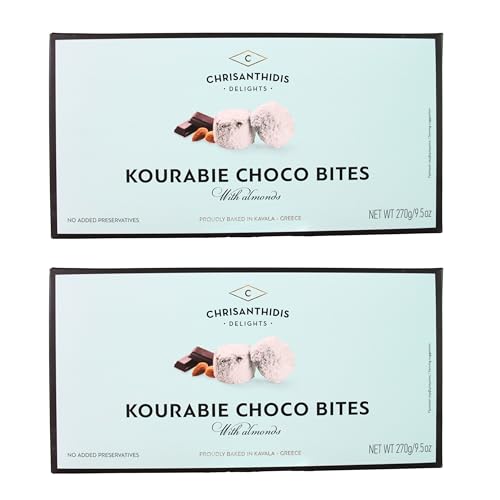 Chrisanthidis S.A. Kourabie Schokolade-Buttergebäck mit Mandeln 270g, 2er Pack (2 x 270 g) von Chrisanthidis Delights