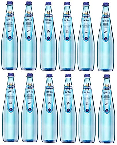 12 Flaschen blaue Christinen Spritzig Natürliches Mineralwasser mit viel Kohlensäure a 750ml in Glas inc. 1,50€ Mehrweg Flasche von Christinen