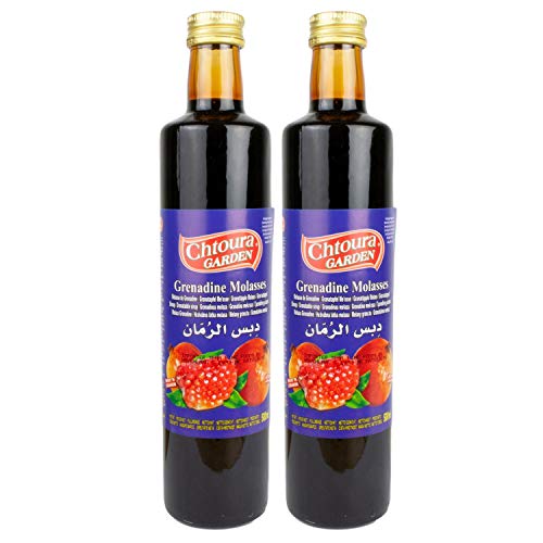 Chtoura Garden - Original Granatapfelsirup - Granatapfel Sirup zum Verfeinern und Veredeln von Soßen und Dips - Grenadine im 2er Set á 500 ml Glasflasche von Chtoura Garden