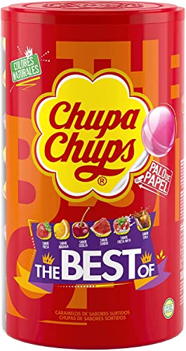 Chupa Chups - 100 lollies verschiedene Geschmacksrichtungen (Cola, Erdbeer-Sahne, Wassermelone, Erdbeere, Orange, Zitrone und Kirsche) von Chupa Chups