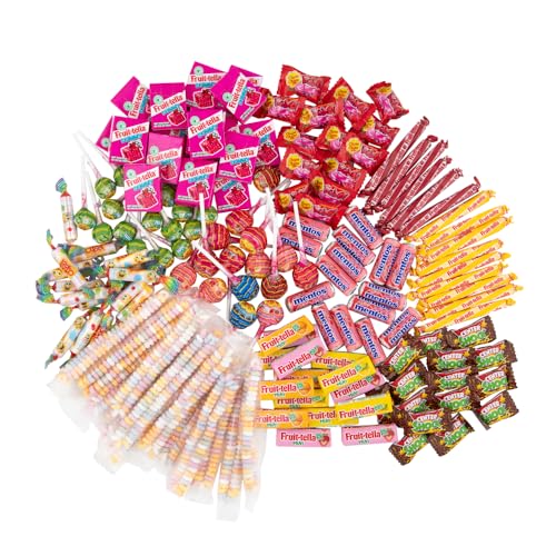 Chupa Chups Kinder Süßigkeiten Mix, 150-teilig mit Lollis, Kaugummis & Bonbons von Mentos, Center Shock, Fruittella usw. für Party & Geburtstag von Chupa Chups