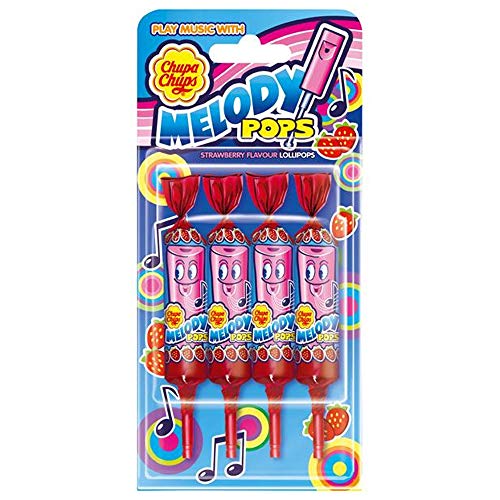 Chupa Chups Melody Pops Lollipops 4X15G, Erdbeere von Chupa Chups