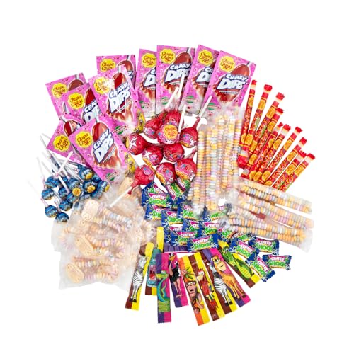 Chupa Chups Teenager Süßigkeiten Mix, 100-teilig mit Lollis, Kaugummis & Bonbons von Center Shock & Chupa Chups, für Partys & Geburtstage, 1000g von Chupa Chups