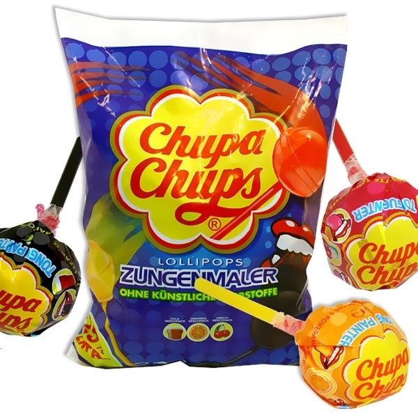 Großpack Chupa Chups, 3kg, 250 Lutscher, Zungenmaler, Cola, Orange, Kirsch von Chupa Chups