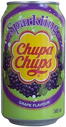 Chupa Chups Sparkling Grape Flavour Soda (24 x 0,345L Dose) EINWEG inkl. gratis FiveStar Kugelschreiber von Chups