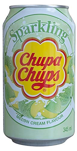 Chupa Chups Sparkling Melon & Cream Flavour Soda (24 x 0,345L Dose) EINWEG von Chups
