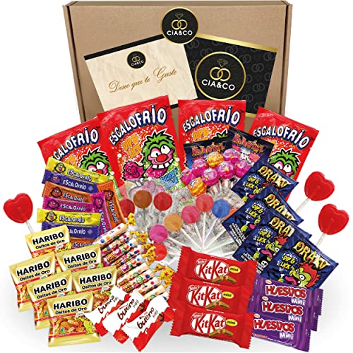 Schachtel mit Bonbons, Bonbons und Pralinen mit Geschenkkarte · Cia&Co-Auswahl mit 800 Gramm Süßigkeiten, perfekt für Geburtstage oder Piñata von Cia&Co