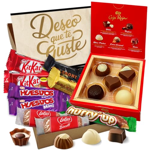 VIP-Geschenkbox ORIGINAL mit Roter Nestlé-Box und 14 Pralinen und Schokoladen Toblerone, Kit Kat, Lotus Biscoff, Huesitos und Hurry Up · Mit Personalisierter Karte VIP-Geschenkbox ORIGINAL mit Roter Nestlé-Box und 14 Pralinen und Schokoladen Toblerone, Kit Kat, Lotus Biscoff, Huesitos und Hurry Up · Mit Personalisierter Karte von Cia&Co