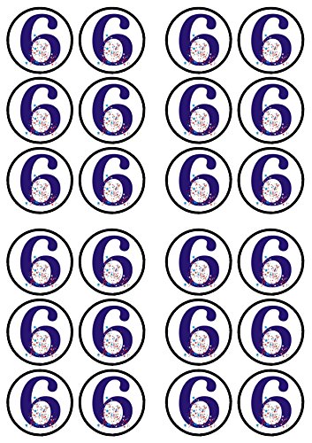 24 No. Cupcake-Dekoration, essbar, hochwertig, dick, gesüßt, Vanille, Waffelpiqué, 6 Stück von Cian's Cupcake Toppers Ltd