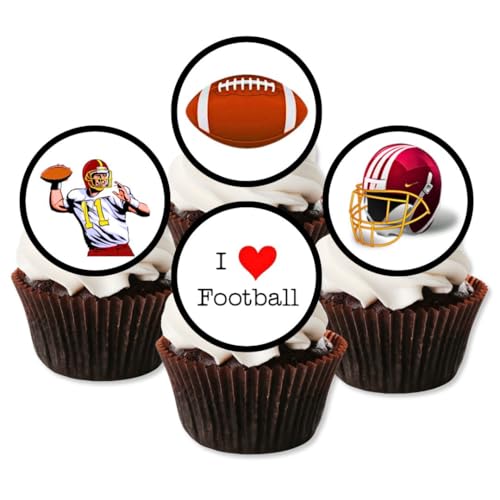 48 Amercian Football, 48 Amerikanische Fußball, Essbare PREMIUM Dicke GEZUCKERTE Vanille, Reispapier Mini Cupcake Toppers, Cake Pops, Cookies für Wafer 48 Amercian Football, 48 Amerikanische Fußball, Essbare PREMIUM Dicke GEZUCKERTE Vanille, Reispapier Mini Cupcake Toppers, Cake Pops, Cookies für Wafer von Cian's Cupcake Toppers Ltd