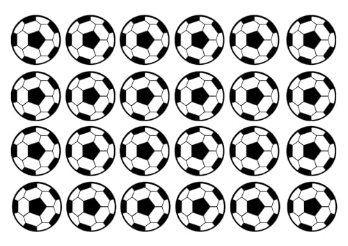 48 Football, Fußball, Essbare PREMIUM Dicke GEZUCKERTE Vanille, Reispapier Mini Cupcake Toppers, Cake Pops, Cookies für Wafer von Cian's Cupcake Toppers Ltd