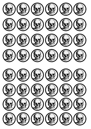 48 Totenköpfe Halloween Gruselige essbare Premium-Dicke, Vanillegesüßt, Oblaten-Reispapier, Mini-Cupcake-Topper, Cake Pops, Cookies 48 Totenköpfe Halloween Gruselige essbare Premium-Dicke, Vanillegesüßt, Oblaten-Reispapier, Mini-Cupcake-Topper, Cake Pops, Cookies von Cian's Cupcake Toppers Ltd