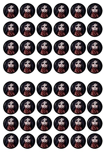 48 Vampir #1 Halloween Gruselige essbare Premium-Dicke, gesüßt, Vanillegeschmack, Oblaten-Reispapier, Mini-Cupcake-Topper, Cake Pops, Cookies von Cian's Cupcake Toppers Ltd