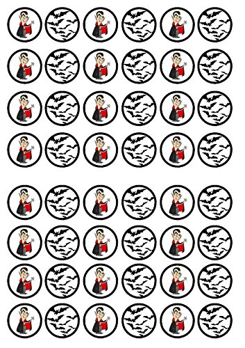 48 Vampir #2 Halloween Gruselige essbare Premium-Dicke gesüßt, Vanille gesüßt, Oblaten Reispapier Mini Cupcake Topper, Cake Pops, Cookies 48 Vampir #2 Halloween Gruselige essbare Premium-Dicke gesüßt, Vanille gesüßt, Oblaten Reispapier Mini Cupcake Topper, Cake Pops, Cookies von Cian's Cupcake Toppers Ltd
