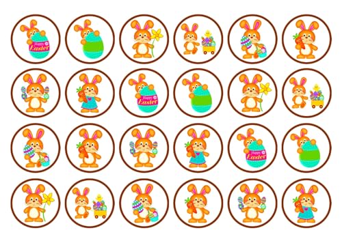 48 essbare Osterhasen-Aufsätze – stehende Oblaten für Kuchen. 48 essbare Osterhasen-Aufsätze – stehende Oblaten für Kuchen. von Cian's Cupcake Toppers Ltd