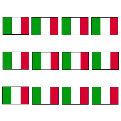 50 Italian Flag, Italienisch Flagge, Essbare PREMIUM Dicke GEZUCKERTE Vanille, Reispapier Mini Cupcake Toppers, Cake Pops, Cookies für Wafer von Cian's Cupcake Toppers Ltd
