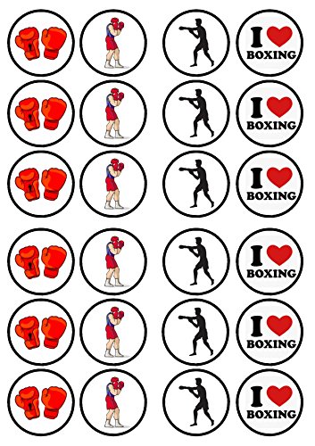 Boxing, Boxen, Essbare PREMIUM Dicke GEZUCKERTE Vanille, Wafer Reispapier Cupcake Toppers/Dekorationen von Cian's Cupcake Toppers Ltd