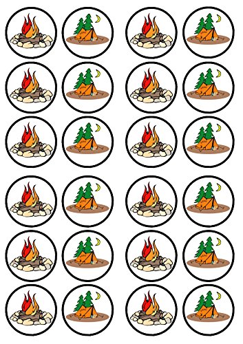 Camping Outdoors Edible PREMIUM THICKNESS SWEETENED VANILLA, Wafer Rice Paper Cupcake Toppers/Decorations by Cian's Cupcake Toppers Ltd Camping Outdoors Edible PREMIUM THICKNESS SWEETENED VANILLA, Wafer Rice Paper Cupcake Toppers/Decorations by Cian's Cupcake Toppers Ltd von Cian's Cupcake Toppers Ltd