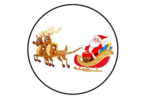 Christmas Santas Sleigh 7", Weihnachten Santa Schlitten, Essbare PREMIUM Dicke GEZUCKERTE Vanille, Wafer Reispapier Cupcake Toppers/Dekorationen von Cian's Cupcake Toppers Ltd