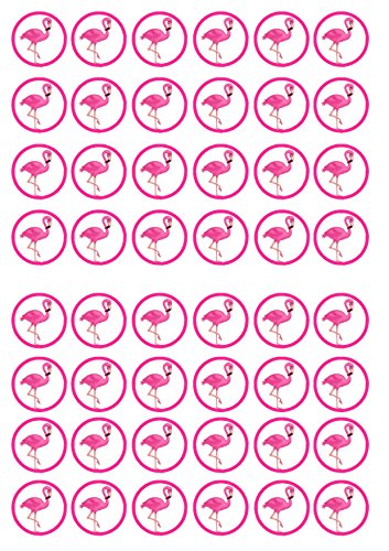 Cupcake-Topper, Flamingos, essbar, besonders dick, Vanillegesüßt, 48 Stück von Cian's Cupcake Toppers Ltd
