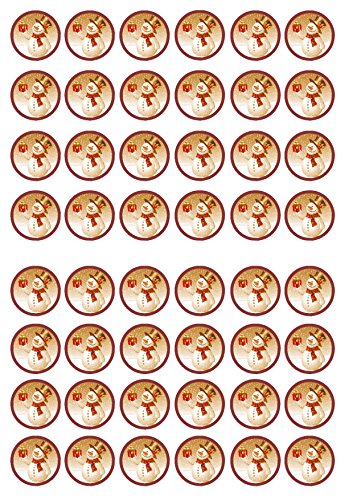Cupcake-Topper, Motiv: Schneemann #4, essbar, besonders dick, gesüßt, Vanillegeschmack, 48 Stück Cupcake-Topper, Motiv: Schneemann #4, essbar, besonders dick, gesüßt, Vanillegeschmack, 48 Stück von Cian's Cupcake Toppers Ltd
