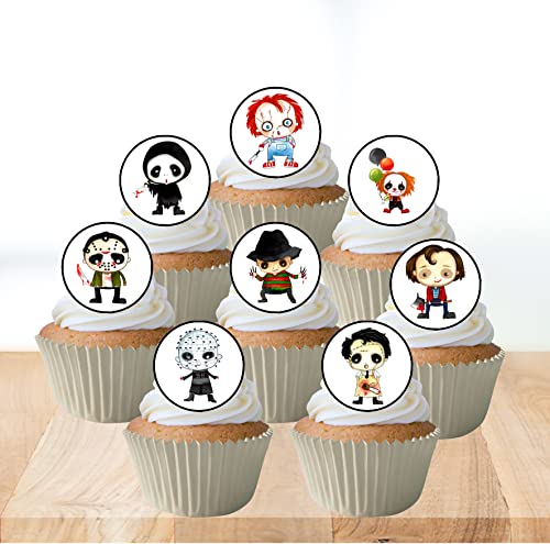 Essbare Cupcake-Aufsätze, Halloween-Motiv, Horrorfiguren, stehend, 24 Stück von Cian's Cupcake Toppers Ltd