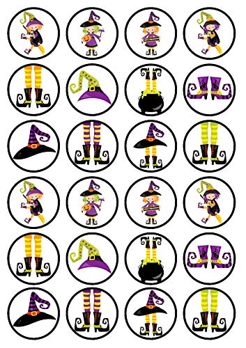 Essbare Cupcake-Dekoration mit Halloween-Hexen-Motiv, 24 Stück Essbare Cupcake-Dekoration mit Halloween-Hexen-Motiv, 24 Stück von Cian's Cupcake Toppers Ltd