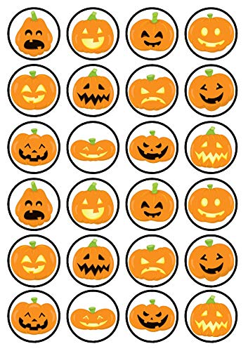 Essbare Cupcake-Dekoration mit Halloween-Kürbis-Motiv, 24 Stück von Cian's Cupcake Toppers Ltd