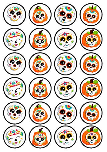Essbare Cupcake-Dekoration mit Halloween-Totenköpfen, 24 Stück Essbare Cupcake-Dekoration mit Halloween-Totenköpfen, 24 Stück von Cian's Cupcake Toppers Ltd