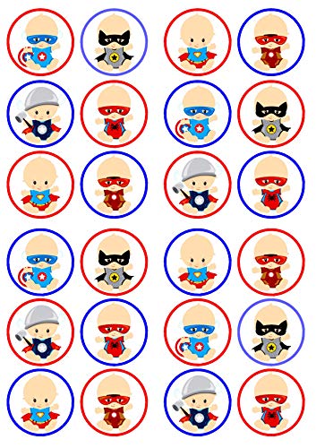 Essbare Cupcake-Topper mit Aufschrift "Baby Superhelden", 24 Stück Essbare Cupcake-Topper mit Aufschrift "Baby Superhelden", 24 Stück von Cian's Cupcake Toppers Ltd