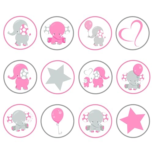 Essbare Cupcake-Topper mit Elefanten-Motiv, für Babyparty, 24 Stück von Cian's Cupcake Toppers Ltd