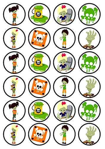 Essbare Cupcake-Topper mit Halloween-Motiv und Zombie-Motiv, stehend, 24 Stück von Cian's Cupcake Toppers Ltd