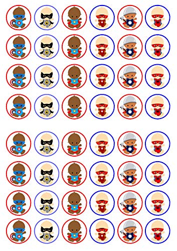 Essbare Mini-Cupcake-Topper mit Aufschrift „Baby Superhelden“, Party-Thema, Nr. 3, zum Aufstellen Essbare Mini-Cupcake-Topper mit Aufschrift „Baby Superhelden“, Party-Thema, Nr. 3, zum Aufstellen von Cian's Cupcake Toppers Ltd