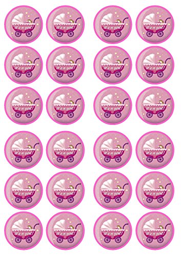 Its A Girl #3, Der eine Mädchen Mischung, Taufe, Babyparty, Essbare PREMIUM Dicke GEZUCKERTE Vanille, Wafer Reispapier Cupcake Toppers/Dekorationen von Cian's Cupcake Toppers Ltd