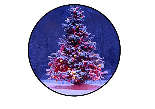 Snowy Christmas Tree 7", schneebedeckten Weihnachtsbaum, Essbare PREMIUM Dicke GEZUCKERTE Vanille, Wafer Reispapier Cupcake Toppers/Dekorationen von Cian's Cupcake Toppers Ltd