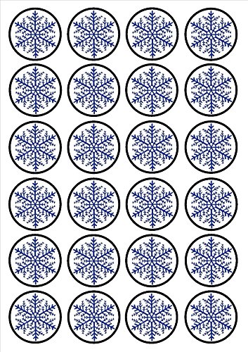 24 x Cupcake-Topper/-Dekorationen, Schneeflocke, gesüßt, Vanillegeschmack, essbares Reispapier von Cians Cupcake Toppers Ltd