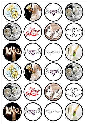 Cupcake-Dekoration, essbar, Premium-Dicke, gesüßt, Vanillegeschmack, Oblatenpapier, 24 Stück von Cians Cupcake Toppers Ltd