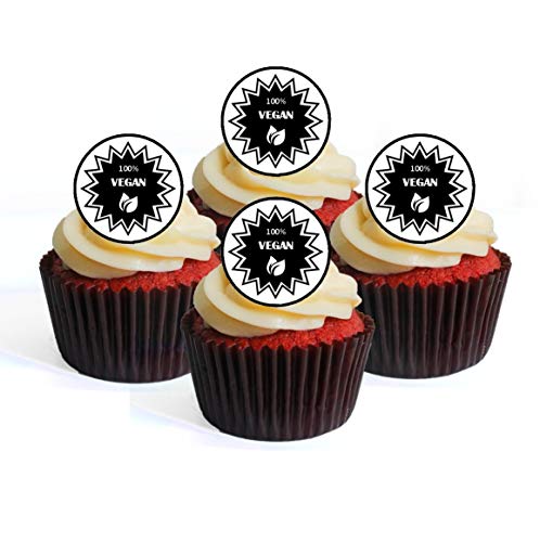 Essbare Cupcake-Dekoration, veganes Design, 24 Stück von Cians Cupcake Toppers Ltd