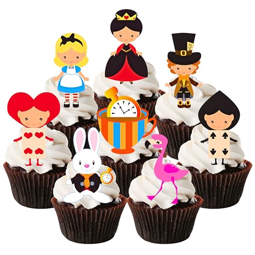 Essbare Cupcake-Dekoration mit Alice im Wunderland, stehend, 12 Stück von Cians Cupcake Toppers Ltd