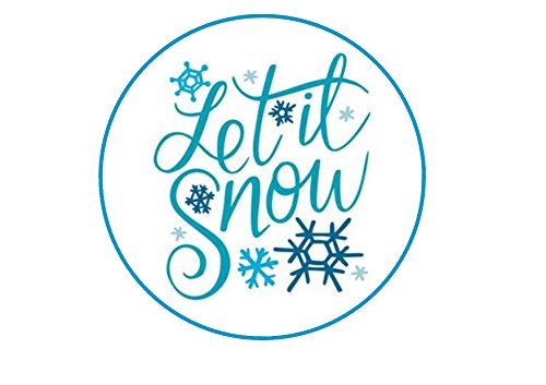 Kuchendekoration mit weihnachtlichem Motiv "Let it Snow", essbar, besonders dick, gesüßt, Vanillegeschmack, 17,8 cm von Cians Cupcake Toppers