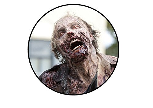 Oblatenpapier-Kuchendekoration, 17,8 cm, Zombie #2, gruselig, gruselig, essbar von Cians Cupcake Toppers