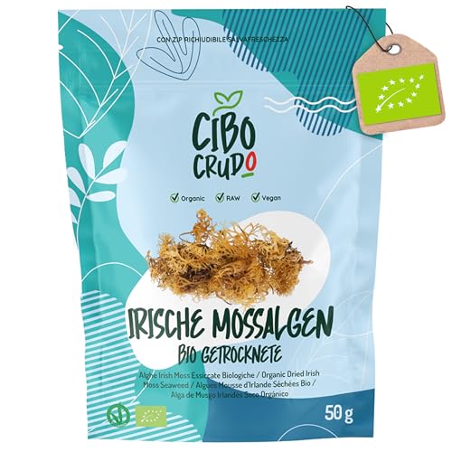 Irish Sea Moss Gel Bio - 50g. Organic Sea Moss oder Irish Moos. Seemoos für Algensalat und Sushi. Irisch Seamoss Condrus Chrispus. von CIBO CRUDO crudo biologico vegan