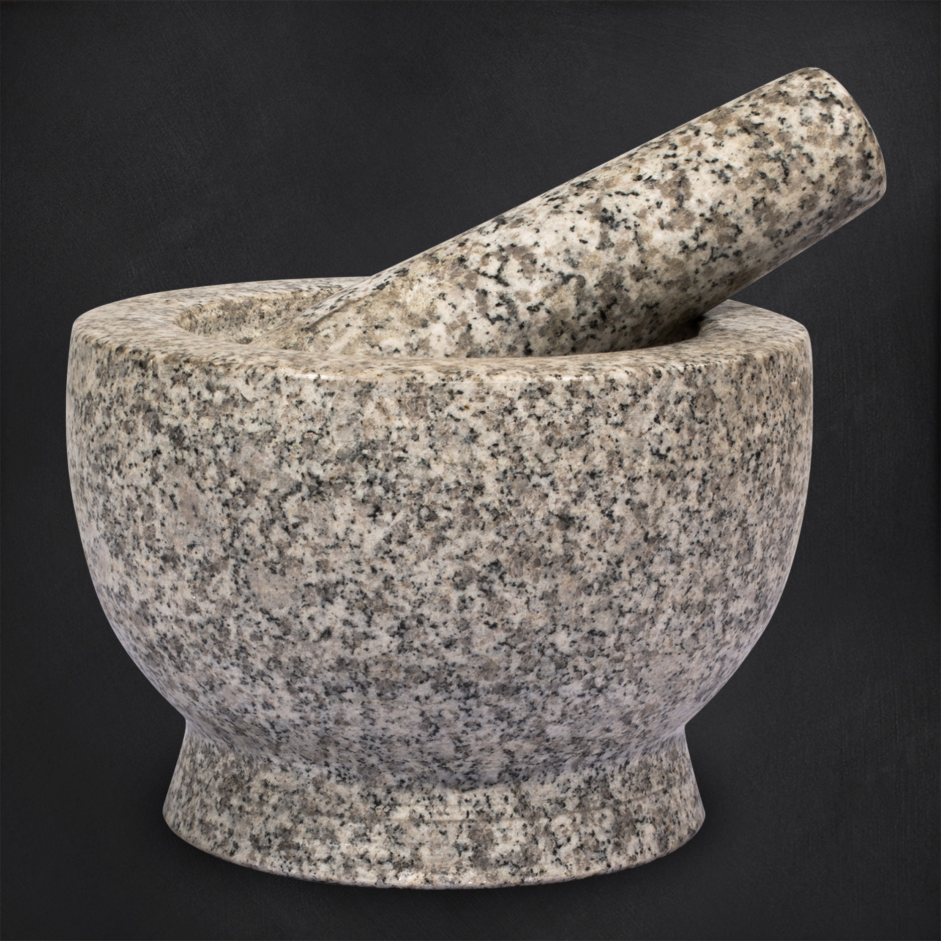 Granit-Mörser & Stößel Salomon, 2,4 kg, weiß-grau von Cilio