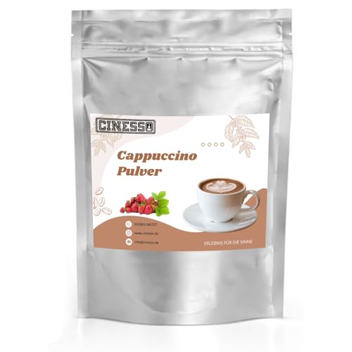 Cinesso Erdbeere Cappuccino Pulver 1 Kg, Fruchtiger Kaffeegenuss, aromatisiert, Kaffeekreationen, verschiedene Variationen, Geschmacksintensiv, für Zuhause von Cinesso