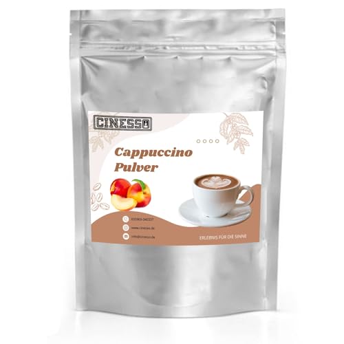 Cinesso Nektarine Cappuccino Pulver 1 Kg, Fruchtiger Kaffeegenuss, aromatisiert, Kaffeekreationen, verschiedene Variationen, Geschmacksintensiv, für Zuhause von Cinesso