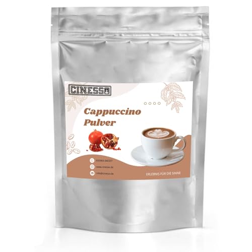 Cinesso Cappuccino Pulver, Fruchtiger Kaffeegenuss, aromatisiert, Kaffeekreationen, verschiedene Variationen, Geschmacksintensiv, für Zuhause (10 Kg, Granatapfel) von Cinesso