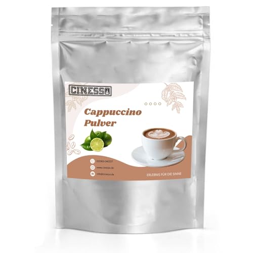 Cinesso Cappuccino Pulver, Fruchtiger Kaffeegenuss, aromatisiert, Kaffeekreationen, verschiedene Variationen, Geschmacksintensiv, für Zuhause (10 Kg, Limette) von Cinesso